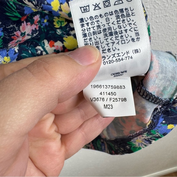 Lands’ End Floral 100% Cotton Short Sleeve Tee Size Large - Picture 5 of 5